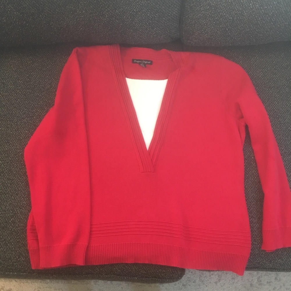 Red Layered Look Sweater - Picture 3 of 3